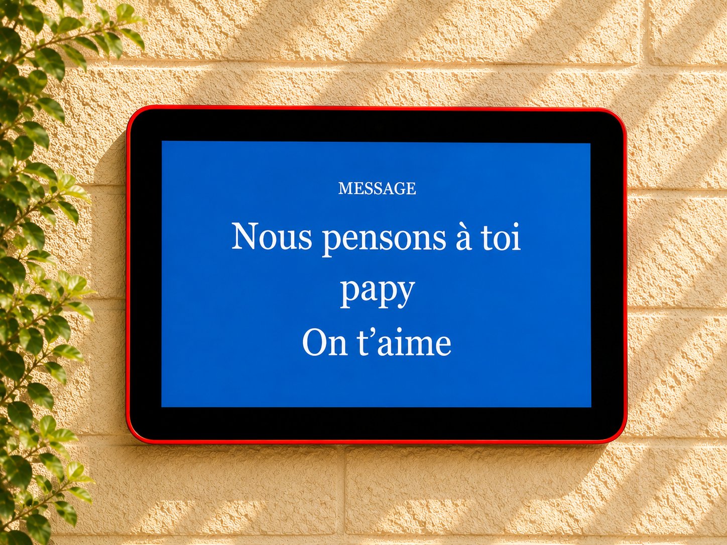 Un téléphone envoie un message, la box l'affiche